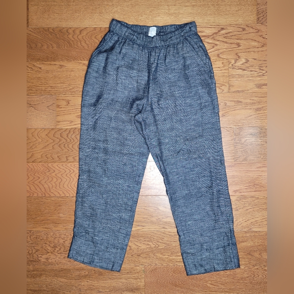 Sigrid Olsen Linen Pants Navy Blue Size Small
